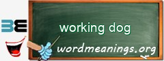 WordMeaning blackboard for working dog